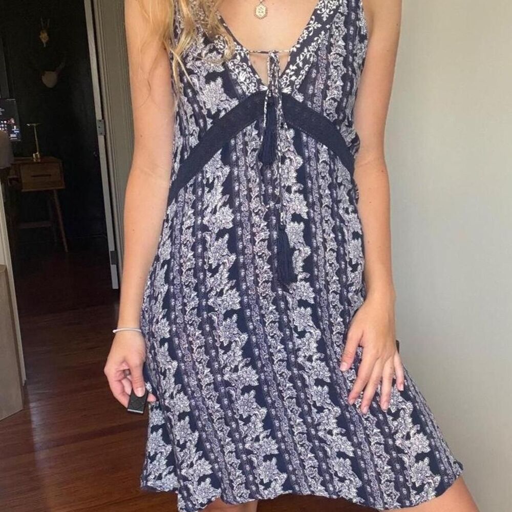 En-creme Women's Blue and Navy Dress